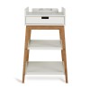 Verzorgingstafel met houten poten en lade  - Luiertafel hip met lade - clay/walnut 